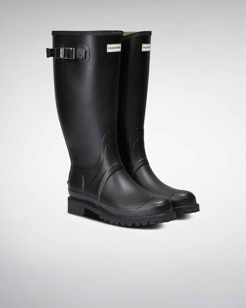 Mens Hunter Wide Fit Rain Boots Black - Balmoral - 6529013-ZF